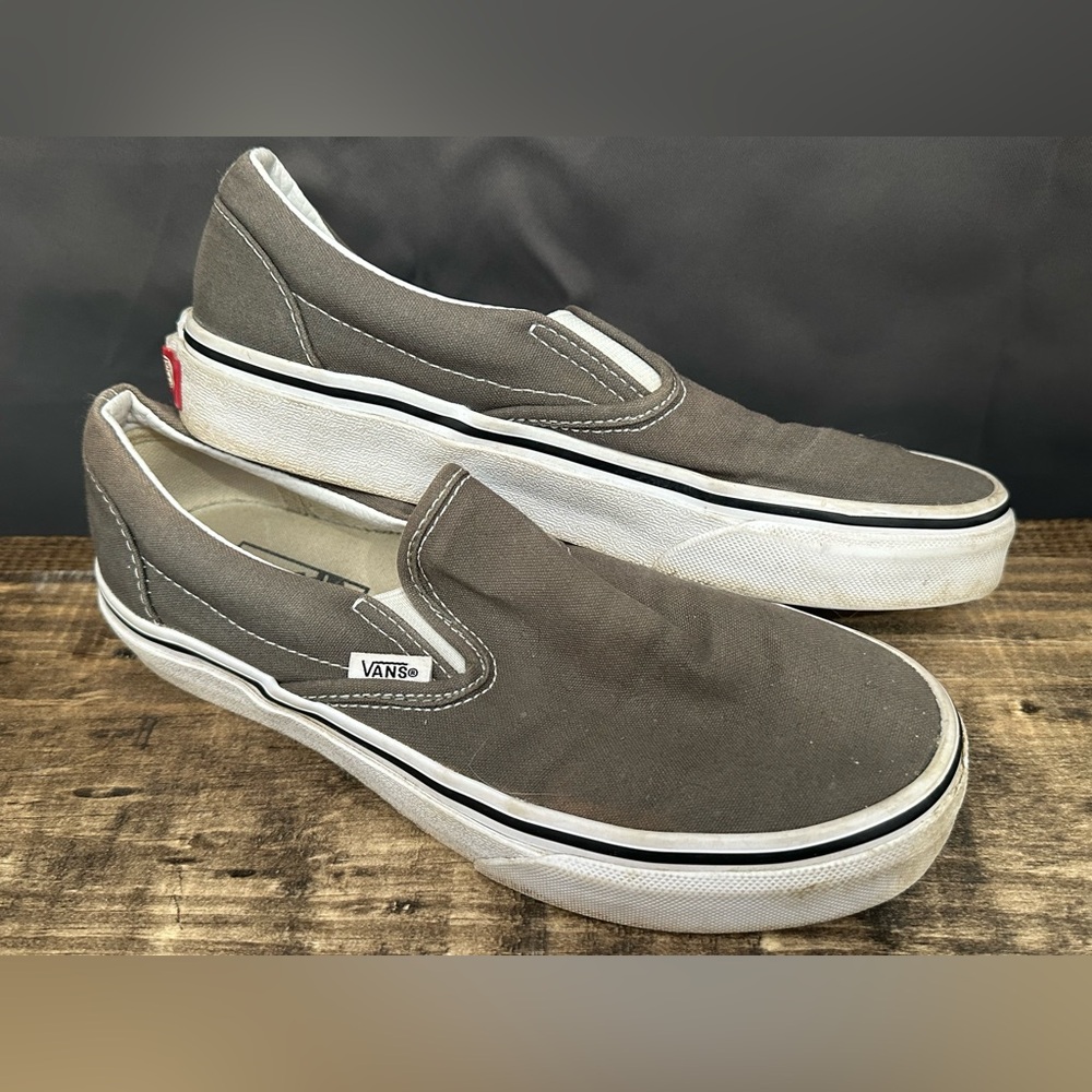 Gray slip on Vans